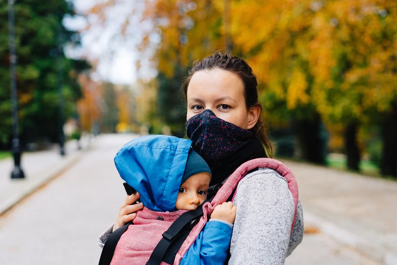 woman, child, face mask, covid, mask, face, mother, coronavirus, virus, autumn, holidays, pandemic, corona, protection, happy mothers day, children, safety, park, poland, europe, childhood, travel, mom, mum
